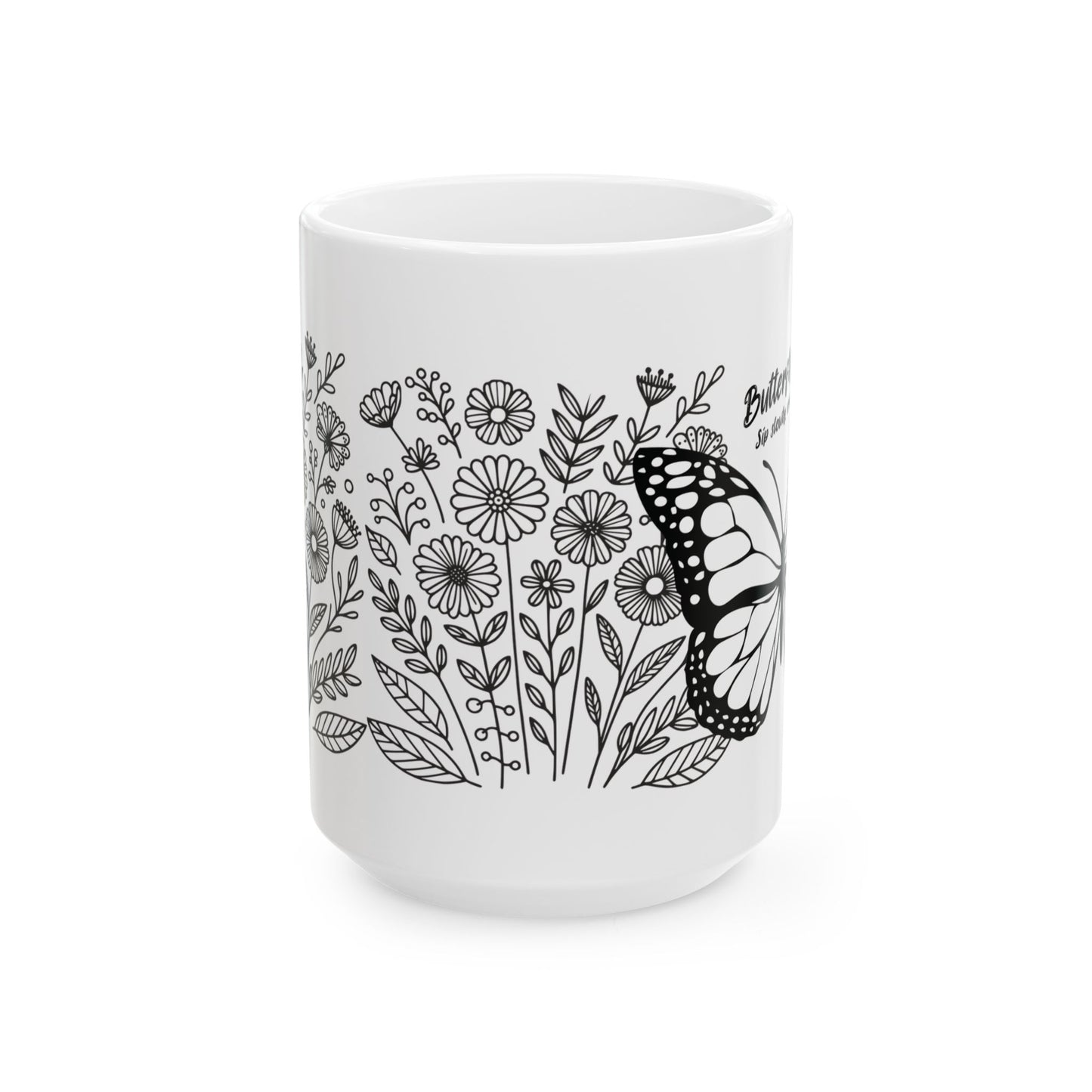 Butterfly Floral Ceramic Mug