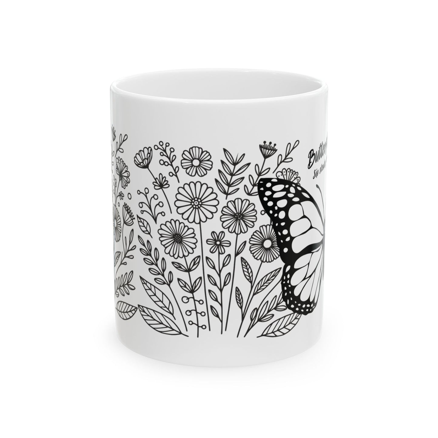 Butterfly Floral Ceramic Mug