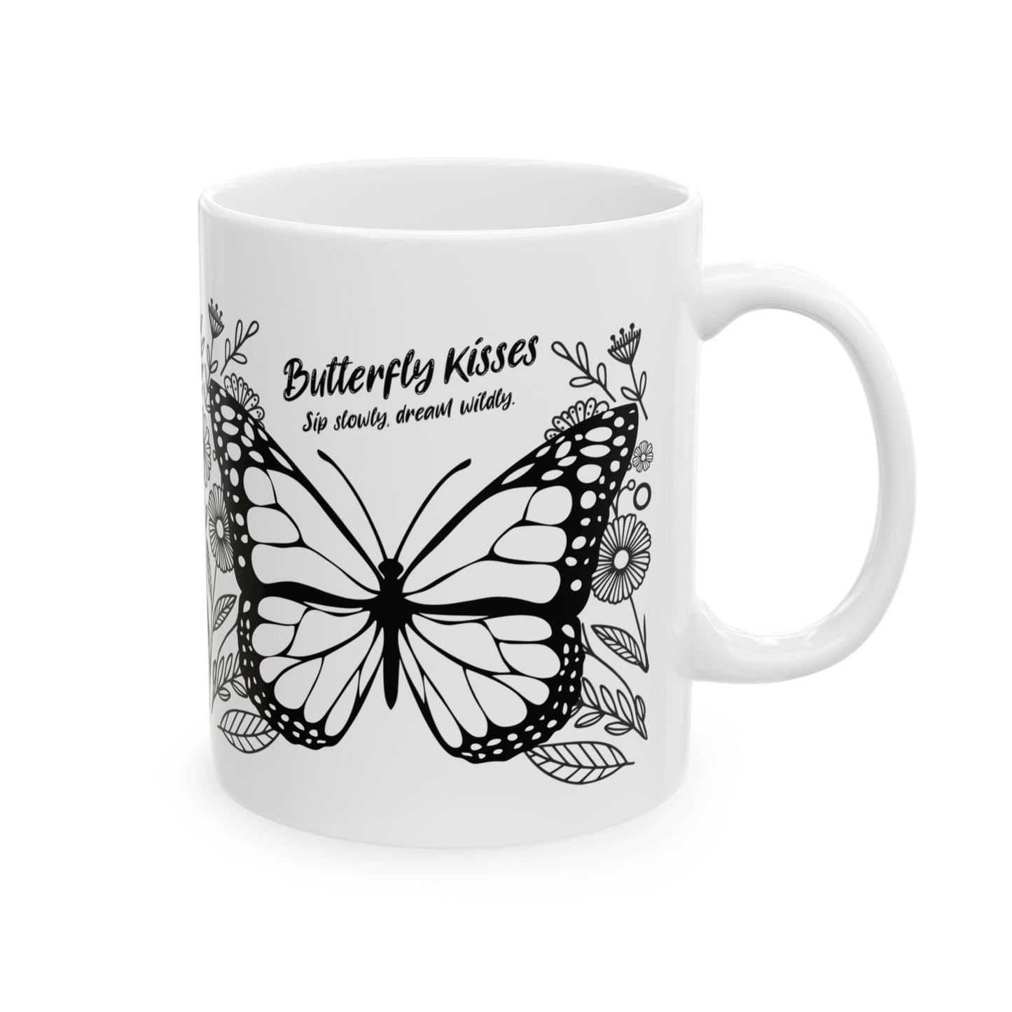 Butterfly Floral Ceramic Mug