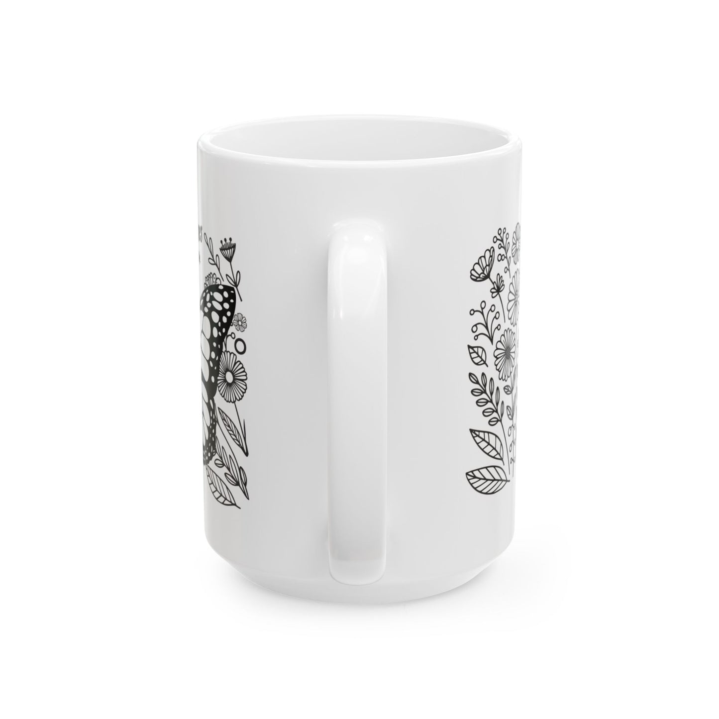 Butterfly Floral Ceramic Mug