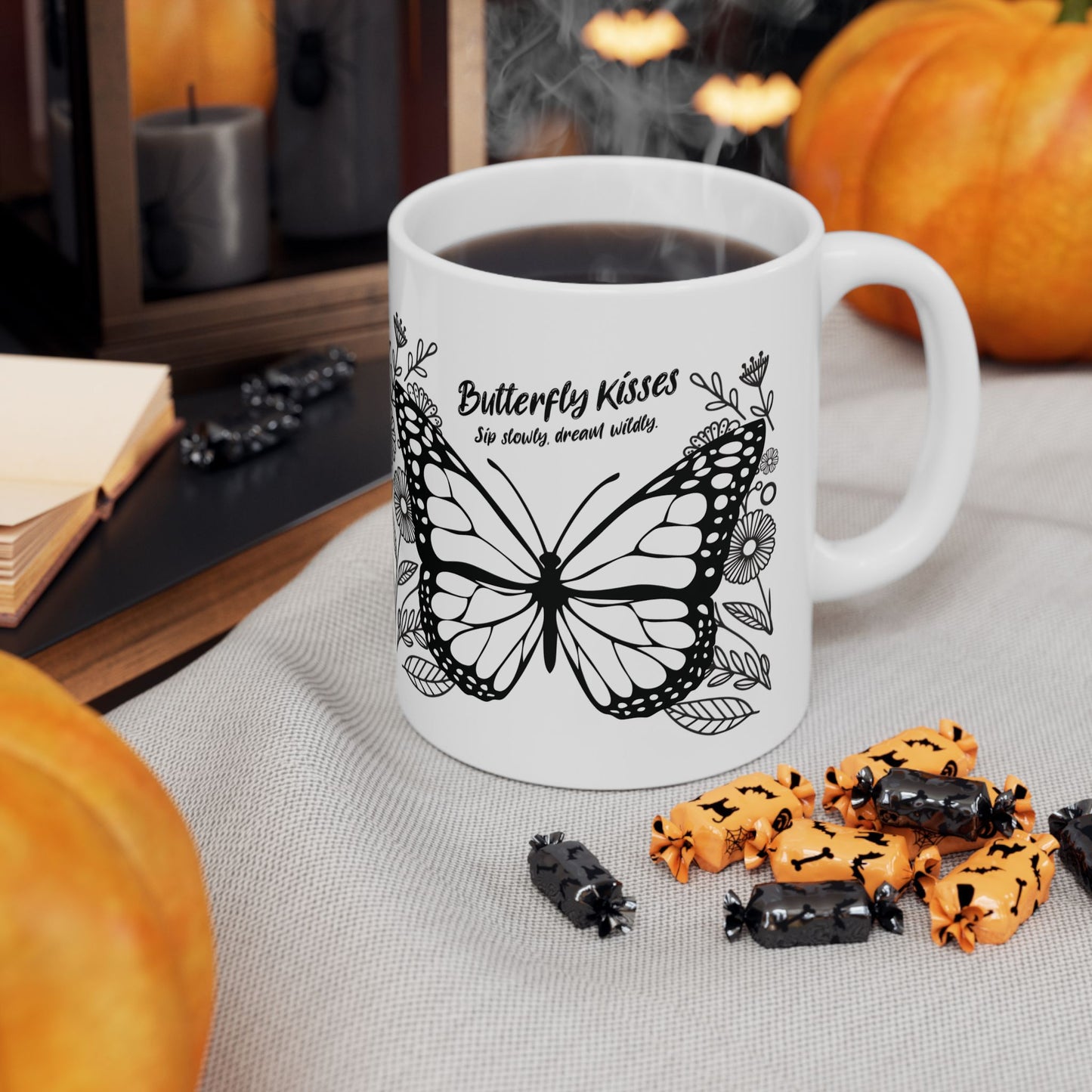 Butterfly Floral Ceramic Mug