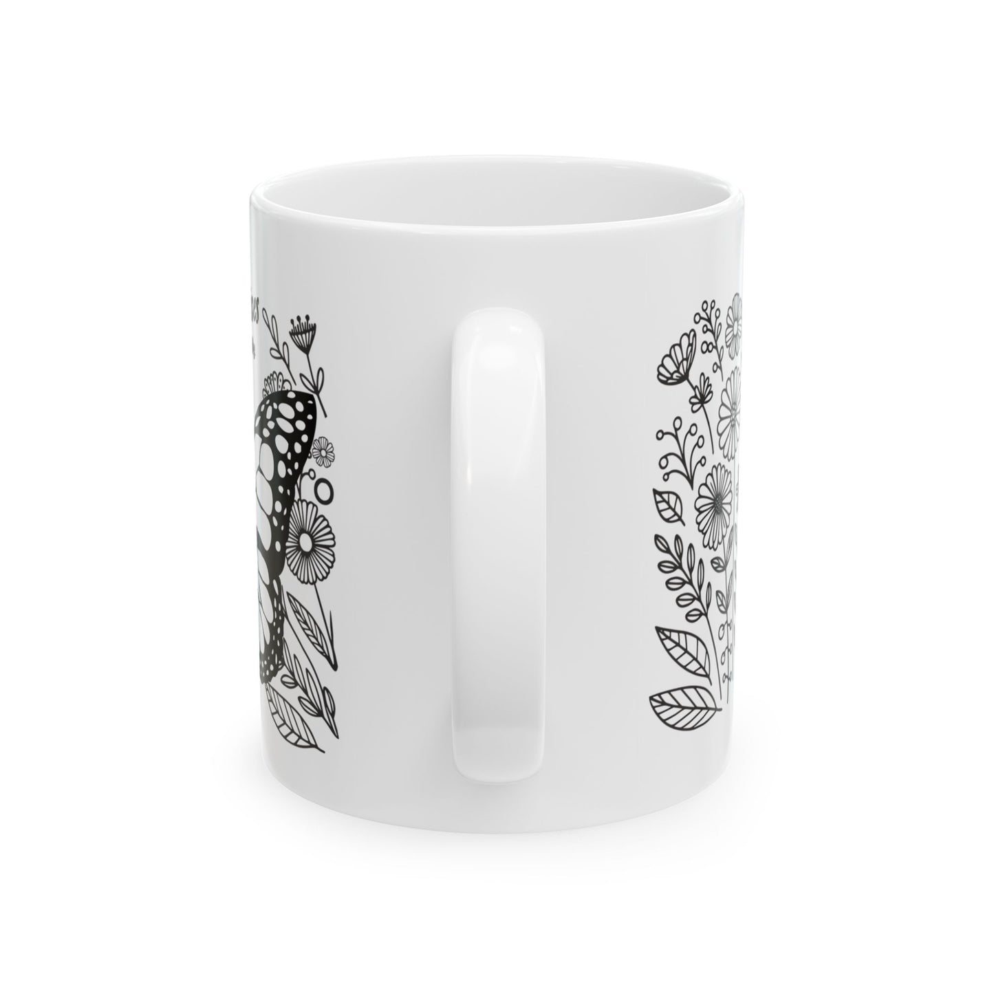 Butterfly Floral Ceramic Mug