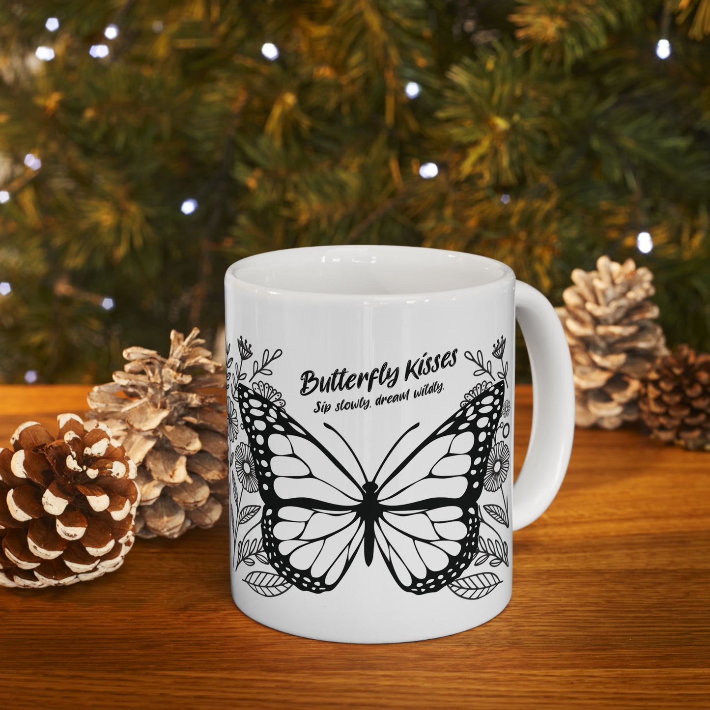 Butterfly Floral Ceramic Mug