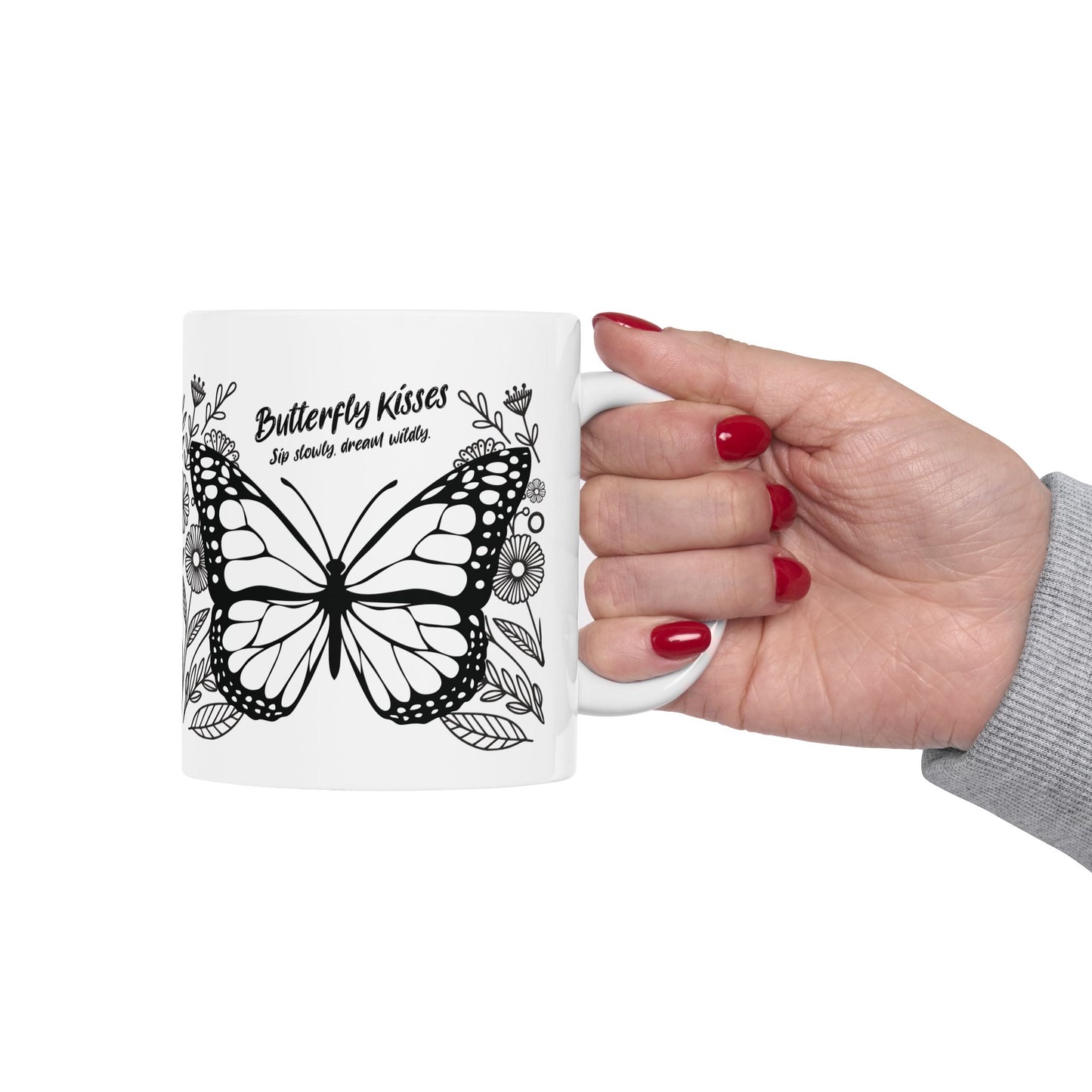 Butterfly Floral Ceramic Mug